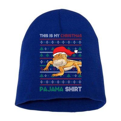 Bearded Dragon This Is My Christmas Pajama Gift Short Acrylic Beanie