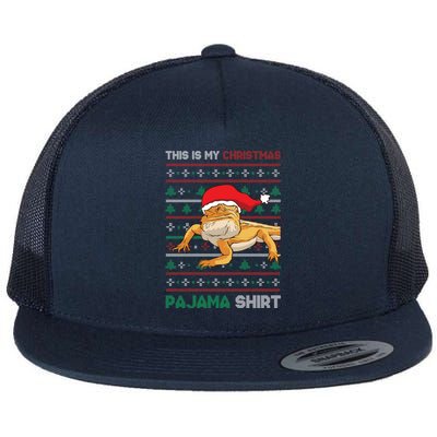 Bearded Dragon This Is My Christmas Pajama Gift Flat Bill Trucker Hat