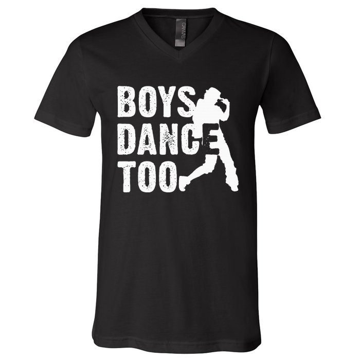 Boy Dance Too Cool Dancing Dancer V-Neck T-Shirt