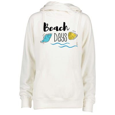 Beach Days Travel Vacation Summer Womens Funnel Neck Pullover Hood