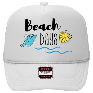 Beach Days Travel Vacation Summer High Crown Mesh Back Trucker Hat