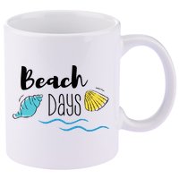 Beach Days Travel Vacation Summer 11oz C Handle Ceramic Mug