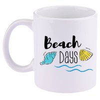 Beach Days Travel Vacation Summer 11oz C Handle Ceramic Mug
