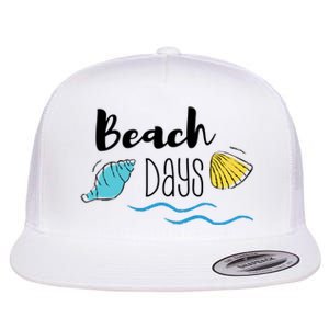 Beach Days Travel Vacation Summer Flat Bill Trucker Hat