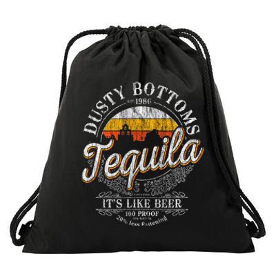 Bottom Dusty Three Amigos Fitted Mexico Tequila Lover Drawstring Bag