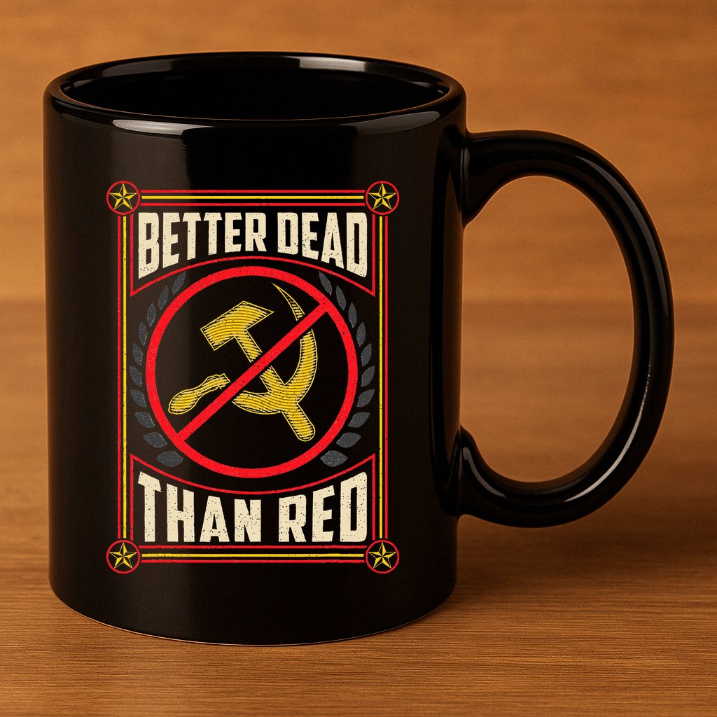 Better Dead Than Red Funny Cold War Era Anti Communism Fun 11oz C Handle Ceramic Mug