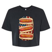 Bad Day To Be A Hot Dog July 4th Patriotic Summer Bbq Funny Bella+Canvas Jersey Crop Tee