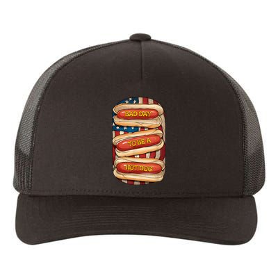 Bad Day To Be A Hot Dog July 4th Patriotic Summer Bbq Funny Yupoong Adult 5-Panel Trucker Hat