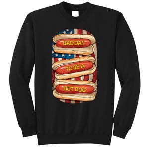 Bad Day To Be A Hot Dog July 4th Patriotic Summer Bbq Funny Sweatshirt