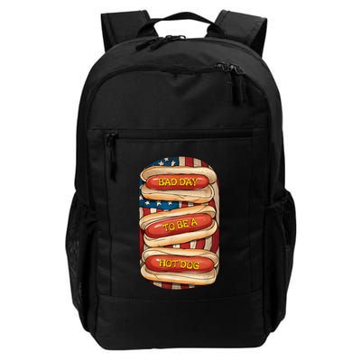 Bad Day To Be A Hot Dog July 4th Patriotic Summer Bbq Funny Backpack