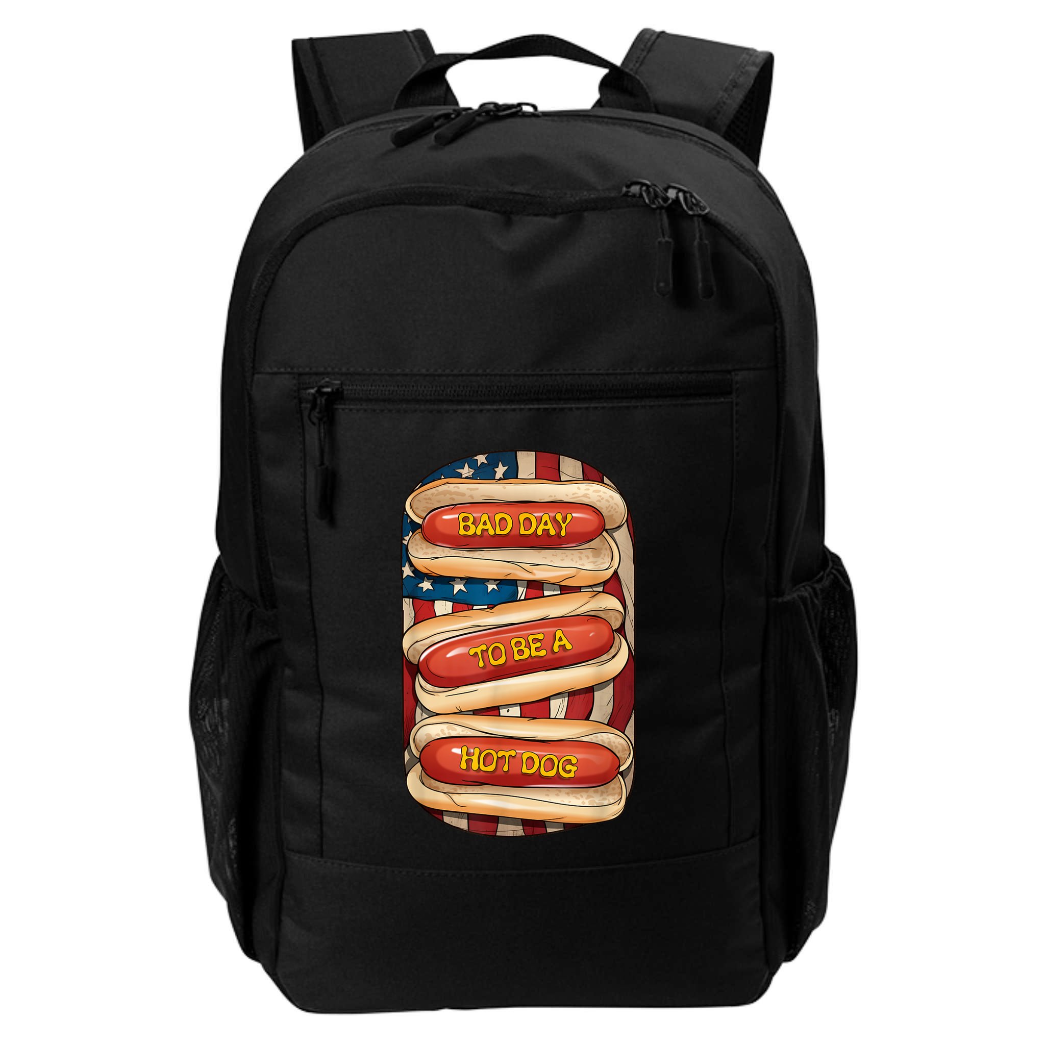 Bad Day To Be A Hot Dog July 4th Patriotic Summer Bbq Funny Backpack