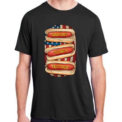 Bad Day To Be A Hot Dog July 4th Patriotic Summer Bbq Funny Adult ChromaSoft Performance T-Shirt