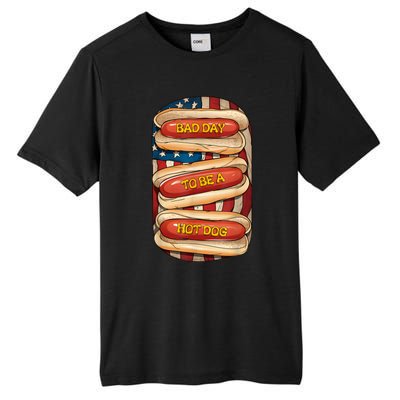 Bad Day To Be A Hot Dog July 4th Patriotic Summer Bbq Funny Tall Fusion ChromaSoft Performance T-Shirt