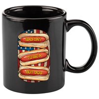 Bad Day To Be A Hot Dog July 4th Patriotic Summer Bbq Funny 11oz C Handle Ceramic Mug