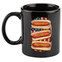 Bad Day To Be A Hot Dog July 4th Patriotic Summer Bbq Funny 11oz C Handle Ceramic Mug