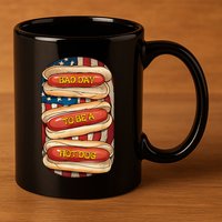 Bad Day To Be A Hot Dog July 4th Patriotic Summer Bbq Funny 11oz C Handle Ceramic Mug