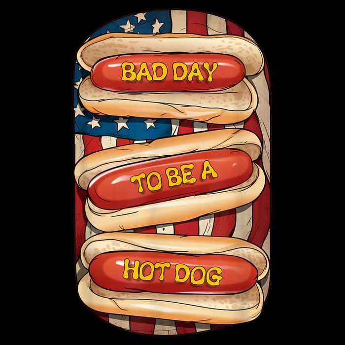 Bad Day To Be A Hot Dog July 4th Patriotic Summer Bbq Funny Drawstring Bag
