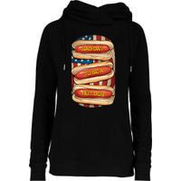 Bad Day To Be A Hot Dog July 4th Patriotic Summer Bbq Funny Womens Funnel Neck Pullover Hood