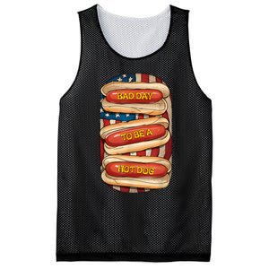 Bad Day To Be A Hot Dog July 4th Patriotic Summer Bbq Funny Mesh Reversible Basketball Jersey Tank