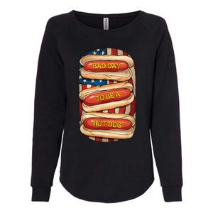 Bad Day To Be A Hot Dog July 4th Patriotic Summer Bbq Funny Womens California Wash Sweatshirt