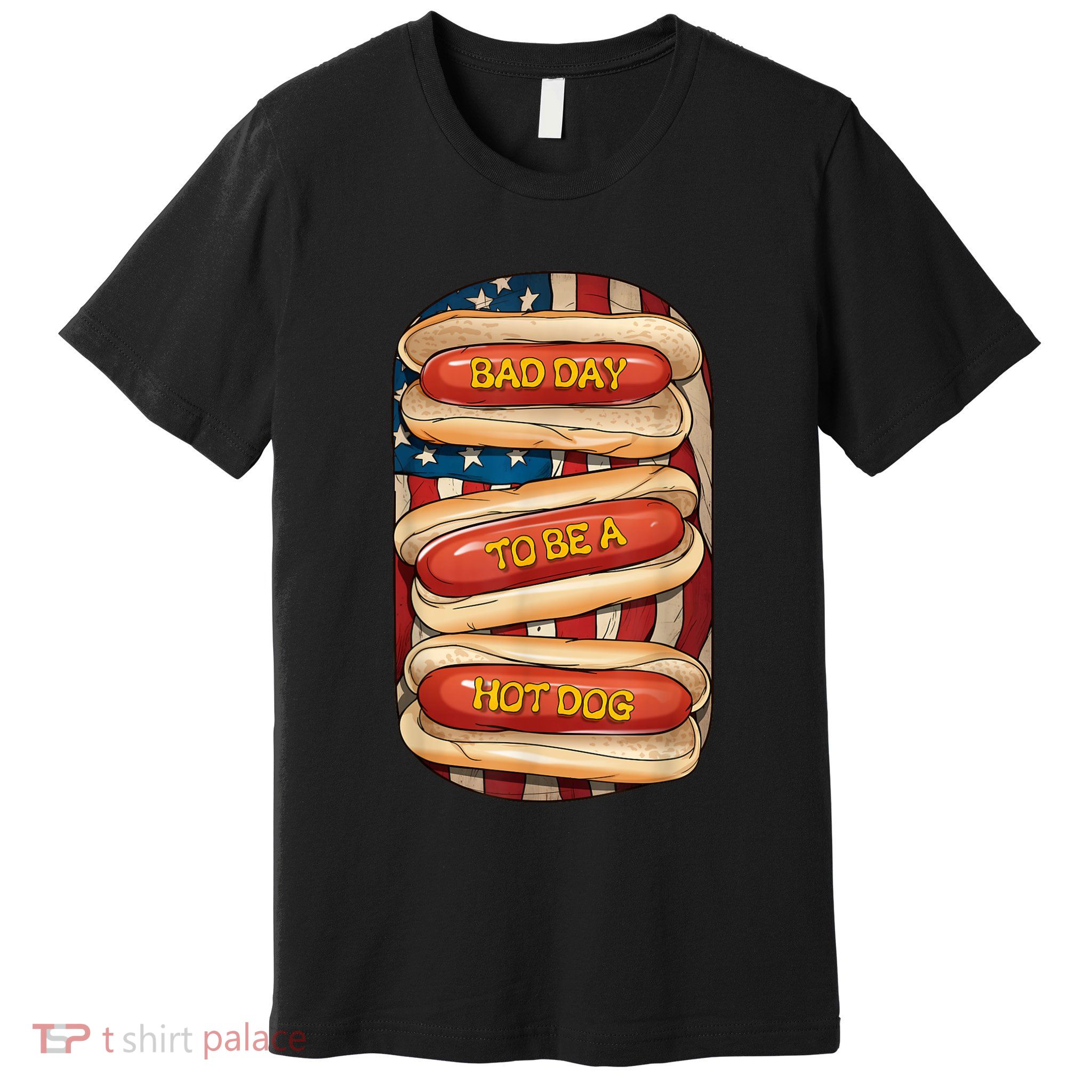 Bad Day To Be A Hot Dog July 4th Patriotic Summer Bbq Funny Premium T-Shirt