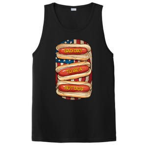 Bad Day To Be A Hot Dog July 4th Patriotic Summer Bbq Funny PosiCharge Competitor Tank