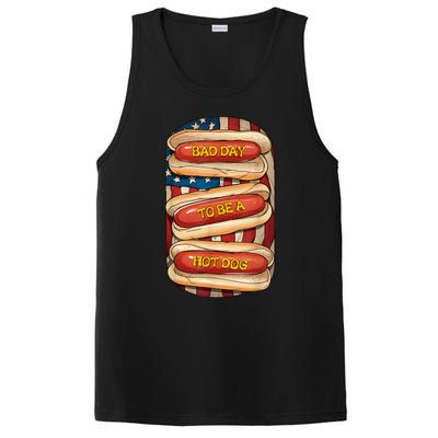 Bad Day To Be A Hot Dog July 4th Patriotic Summer Bbq Funny PosiCharge Competitor Tank