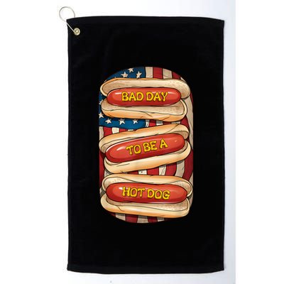 Bad Day To Be A Hot Dog July 4th Patriotic Summer Bbq Funny Golf Towel