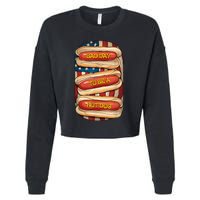 Bad Day To Be A Hot Dog July 4th Patriotic Summer Bbq Funny Cropped Pullover Crew