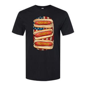 Bad Day To Be A Hot Dog July 4th Patriotic Summer Bbq Funny Softstyle CVC T-Shirt