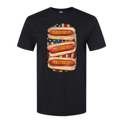 Bad Day To Be A Hot Dog July 4th Patriotic Summer Bbq Funny Softstyle CVC T-Shirt