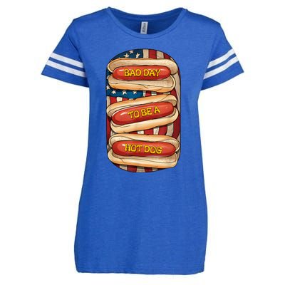 Bad Day To Be A Hot Dog July 4th Patriotic Summer Bbq Funny Enza Ladies Jersey Football T-Shirt