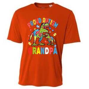 Big Dinosaur Tcute Giftrex And Autism Proud Autism Grandpa Cute Gift Cooling Performance Crew T-Shirt