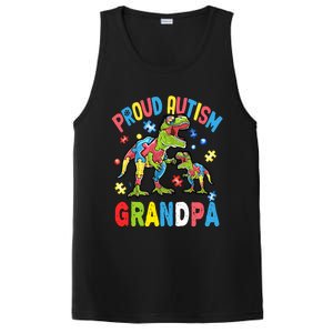 Big Dinosaur Tcute Giftrex And Autism Proud Autism Grandpa Cute Gift PosiCharge Competitor Tank