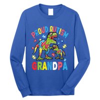 Big Dinosaur Tcute Giftrex And Autism Proud Autism Grandpa Cute Gift Long Sleeve Shirt