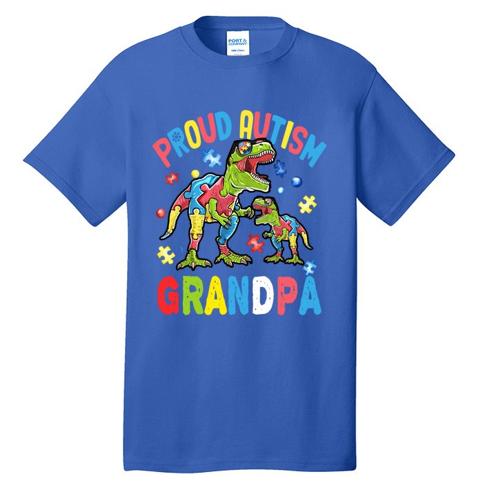 Big Dinosaur Tcute Giftrex And Autism Proud Autism Grandpa Cute Gift Tall T-Shirt