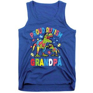 Big Dinosaur Tcute Giftrex And Autism Proud Autism Grandpa Cute Gift Tank Top