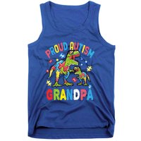 Big Dinosaur Tcute Giftrex And Autism Proud Autism Grandpa Cute Gift Tank Top