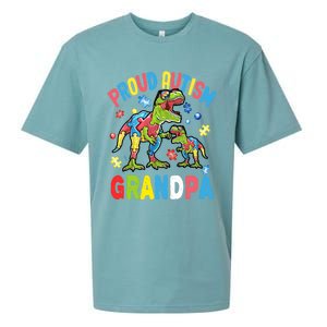 Big Dinosaur Tcute Giftrex And Autism Proud Autism Grandpa Cute Gift Sueded Cloud Jersey T-Shirt