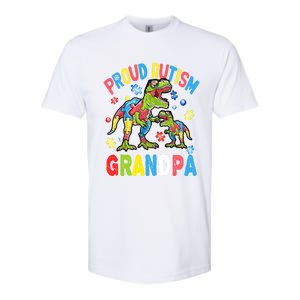 Big Dinosaur Tcute Giftrex And Autism Proud Autism Grandpa Cute Gift Softstyle CVC T-Shirt