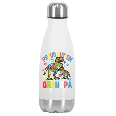 Big Dinosaur Tcute Giftrex And Autism Proud Autism Grandpa Cute Gift Stainless Steel Insulated Water Bottle