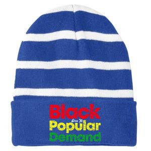 Black Due To Popular Ded History Melanin Equality Cool Gift Striped Beanie with Solid Band