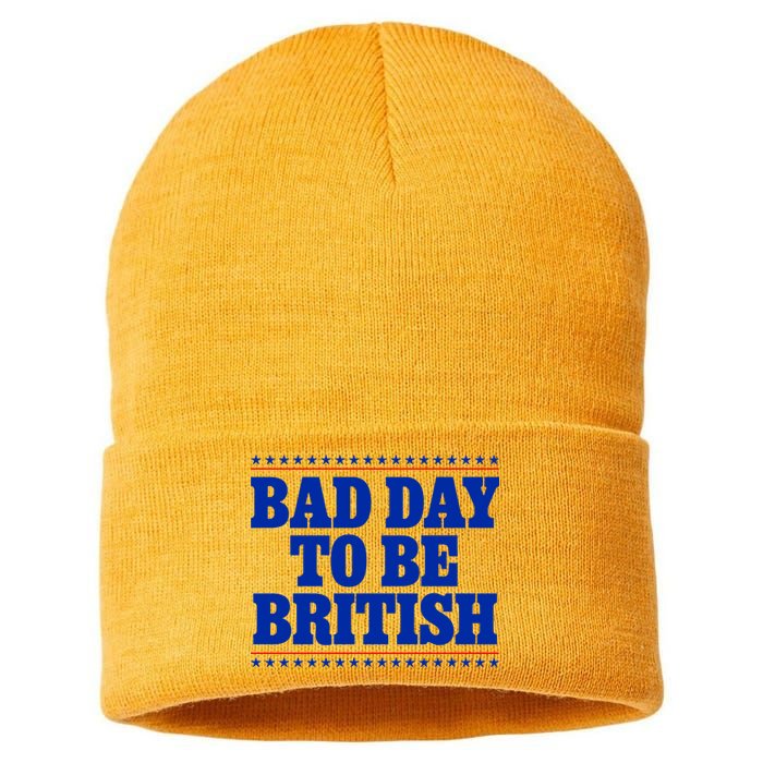 Bad Day To Be British Funny 4th Of July Sustainable Knit Beanie