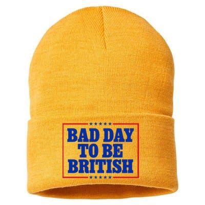 Bad Day To Be British Funny 4th Of July Sustainable Knit Beanie