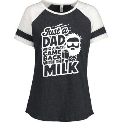 Bearded Dad That Always Came Back With The Milk Enza Ladies Jersey Colorblock Tee