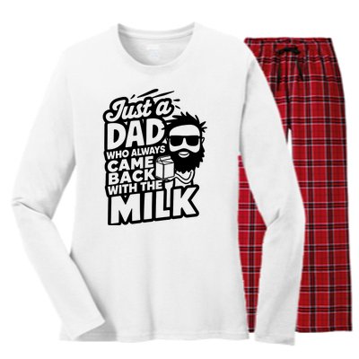 Bearded Dad That Always Came Back With The Milk Women's Long Sleeve Flannel Pajama Set 