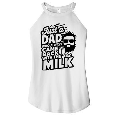 Bearded Dad That Always Came Back With The Milk Women’s Perfect Tri Rocker Tank