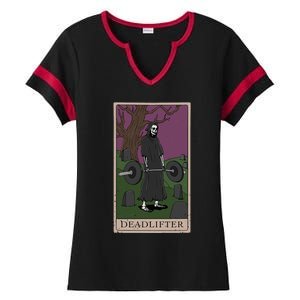 Bodybuilding Deadlifter Tarot Card Strength Training Ladies Halftime Notch Neck Tee