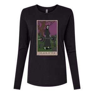 Bodybuilding Deadlifter Tarot Card Strength Training Womens Cotton Relaxed Long Sleeve T-Shirt