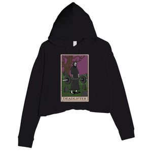 Bodybuilding Deadlifter Tarot Card Strength Training Crop Fleece Hoodie